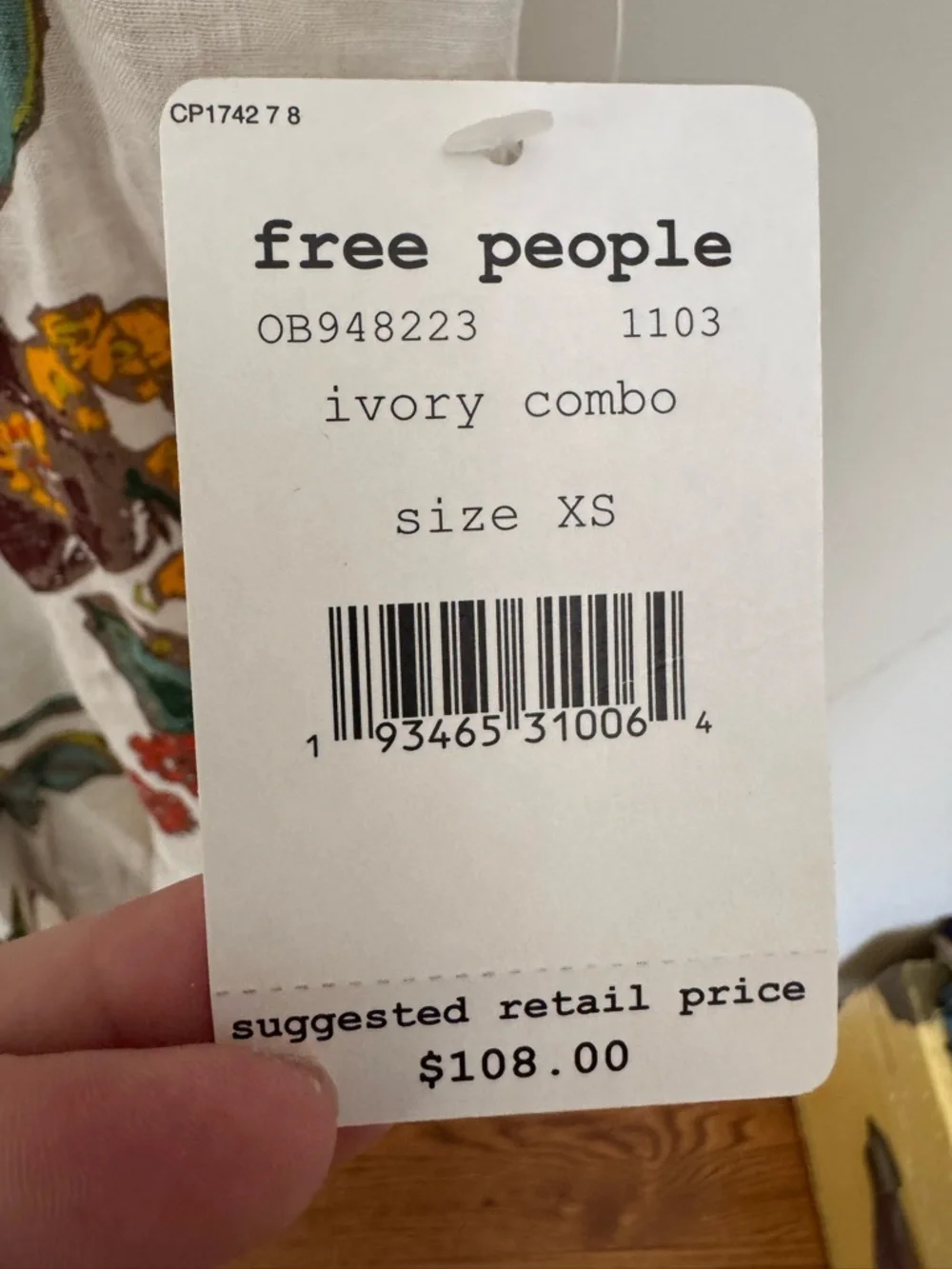 Free People White Floral Ruffled Linen-Blend dress - Picture 3 of 4